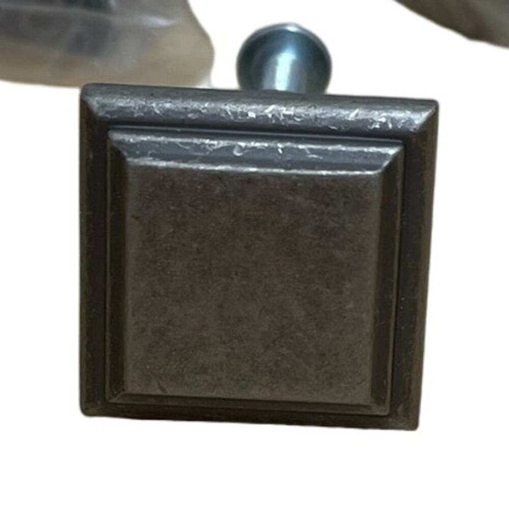 Amerock Manor 1" Weathered Nickel Square Drawer Door Pull Knob Lot of 11 NEW